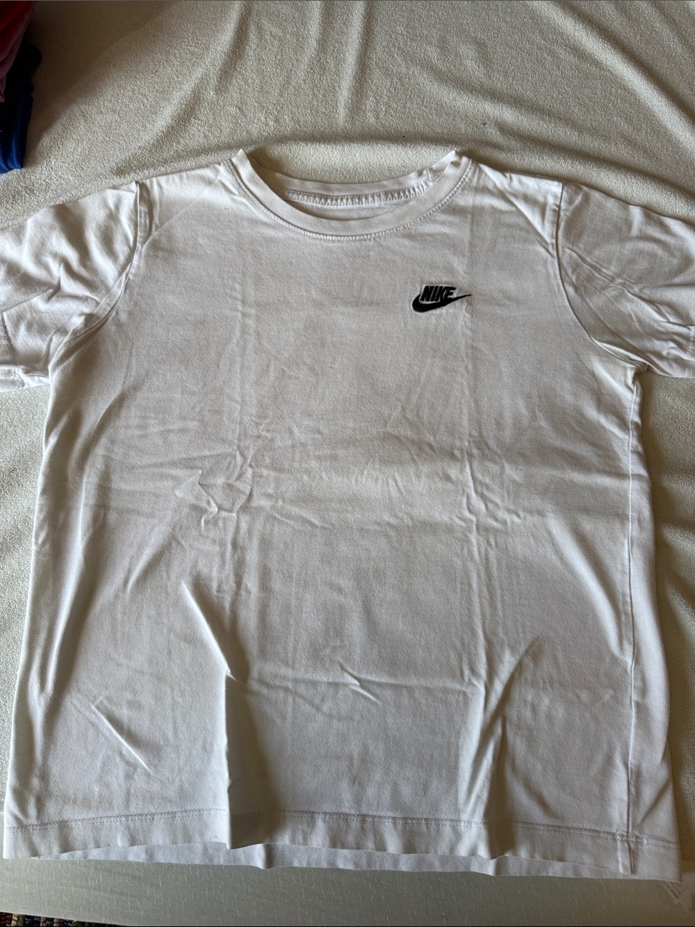 Nike White T-Shirt with Black Swoosh Logo